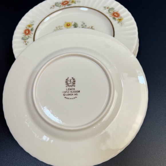 LENOX Temple Blossom Bread Plate Set of Four - Picture 4 of 8
